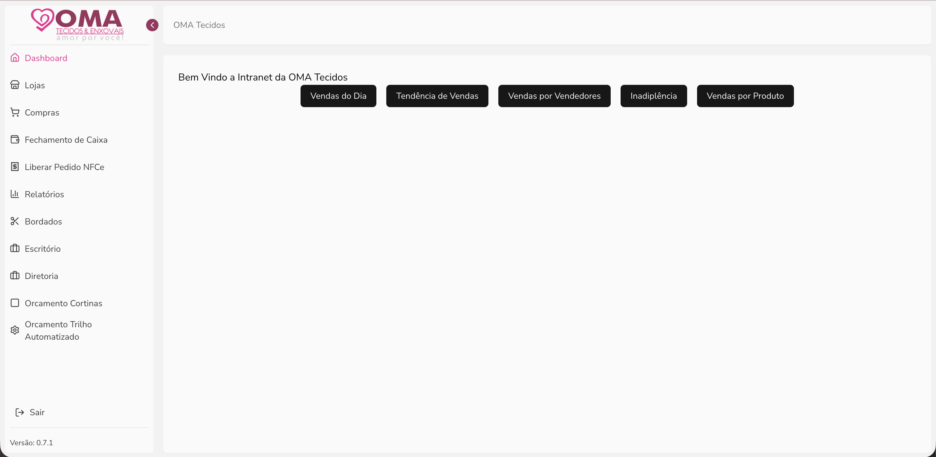 Intranet OMA Tecidos — imagem 1